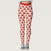 Leggings Motif de verger rouge grenade rétro (Devant)