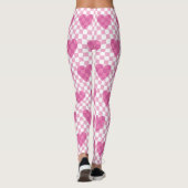 Leggings Motif de vérification cardiaque rose plat (Dos)