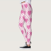 Leggings Motif de vérification cardiaque rose plat (Gauche)
