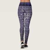 Leggings Motif de vérification violet avec étoiles (Dos)