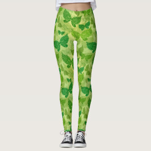 Leggings Motif de vert de ressort