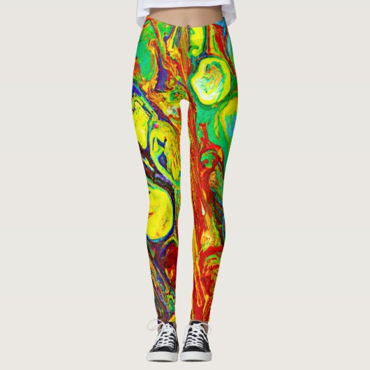 Leggings Motif de vibrance coloré (Devant)