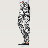 Leggings Motif de vigne de raisin noir et blanc de William (Gauche)