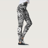 Leggings Motif de vigne de raisin noir et blanc de William (Droite)