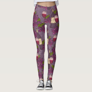 Leggings Motif de vin de raisin