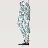 Leggings Motif de volley-ball blanc gris Aqua (Gauche)