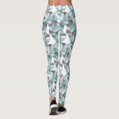 Leggings Motif de volley-ball blanc gris Aqua (Dos)