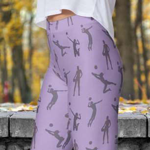 Leggings Motif de volley-ball féminin Pale Purple