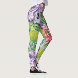Leggings 🌸 🌺 motif de volley-ball fleuri imprimé XXL