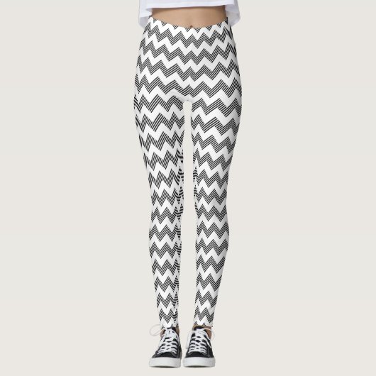 Leggings Motif de zigzag géométrique (Devant)