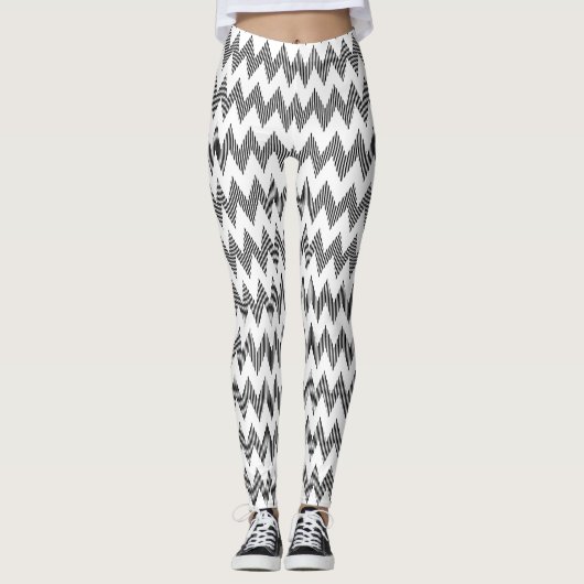 Leggings Motif de zigzag géométrique 2 (Devant)