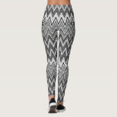 Leggings Motif de zigzag géométrique noir et blanc (Dos)