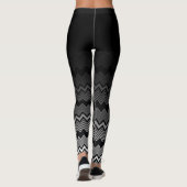 Leggings Motif de zigzag noir et blanc sous Ombre noir (Dos)