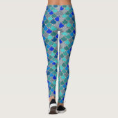Leggings Motif d'échelle de sirène sociale (Dos)