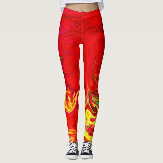 Leggings Motif d'éclatement de couleur énergétique (Devant)