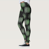 Leggings Motif d'éclatement vert hypnotique (Gauche)