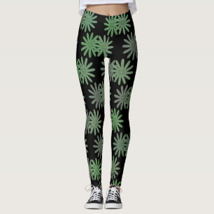 Leggings Motif d'éclatement vert hypnotique