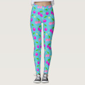 Leggings Motif Décora Kei Arc-en-Ciel Cerise (Devant)