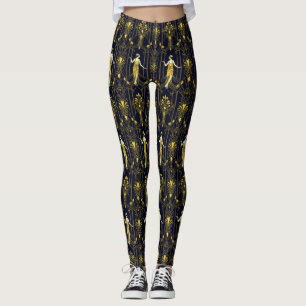 Leggings Motif décoratif Gabsy or et noir