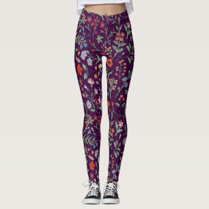 Leggings Motif décorative fleurie sans couture.