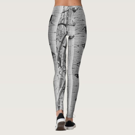 Leggings Motif d'écorce d'arbre - tremblement Aspen (Dos)