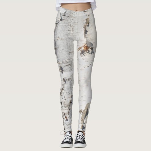Leggings Motif d'écorce de bouleau (Devant)
