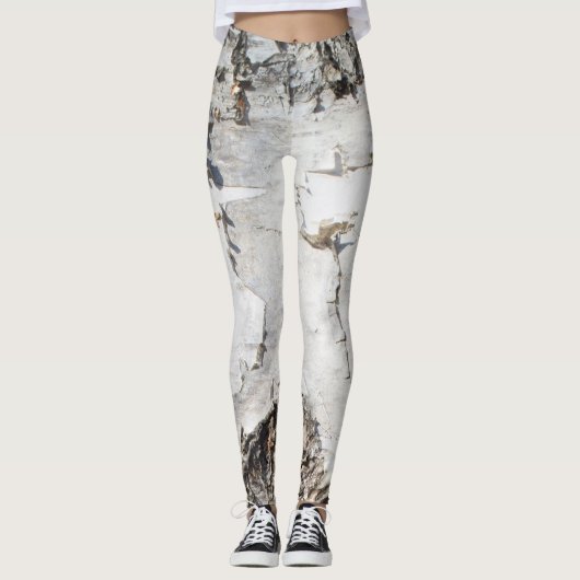 Leggings Motif d'écorce de bouleau (Devant)