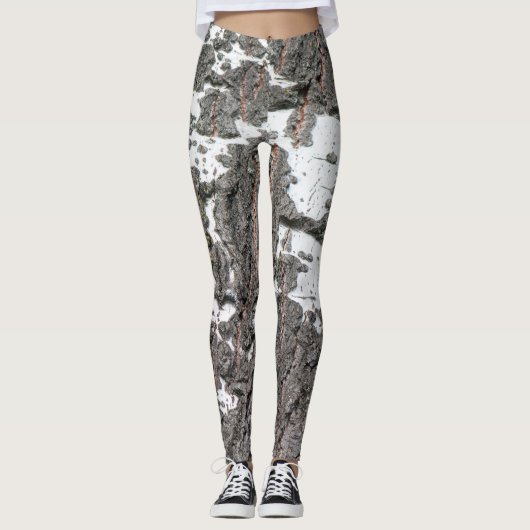Leggings Motif d'écorce de bouleau (Devant)