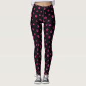 Leggings Motif d'Empreintes de pattes d'animaux roses sur n (Devant)