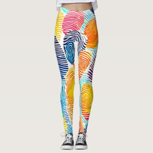 Leggings Motif d'empreintes digitales coloré