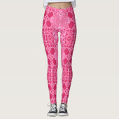 Leggings Motif dentelle cerise (Devant)