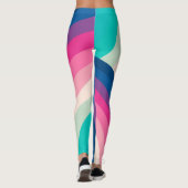 Leggings Motif des cercles arc-en-ciel rétro coloré | (Dos)