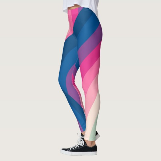 Leggings Motif des cercles arc-en-ciel rétro coloré | (Gauche)