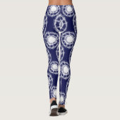 Leggings Motif des cercles Shibori bleu et blanc (Dos)