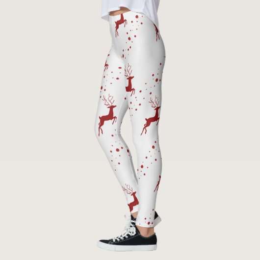 Leggings Motif des cerfs de Noël (Gauche)