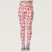 Leggings Motif Des Coeurs, Coeurs Rouges, Motif Des Coeurs (Devant)