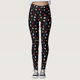 Leggings Motif des Coeurs colorés