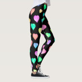Leggings Motif des Coeurs colorés noirs (Droite)