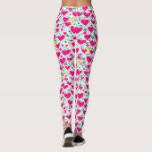 Leggings Motif des coeurs et feuilles verts (Dos)