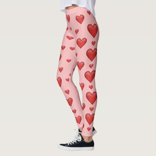 Leggings Motif Des Coeurs Rouges (Gauche)