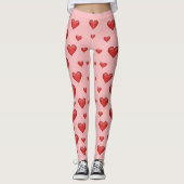 Leggings Motif Des Coeurs Rouges (Devant)