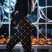 Leggings Motif des crânes et des fleurs d'Halloween