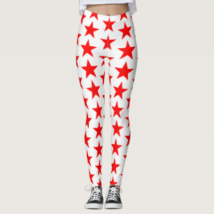 Leggings Motif des étoiles rouges