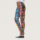 Leggings Motif des faces colorées (Gauche)