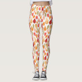 Leggings Motif des feuilles d'automne peintes (Devant)