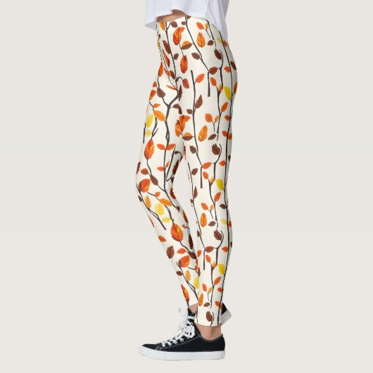 Leggings Motif des feuilles de chute (Gauche)
