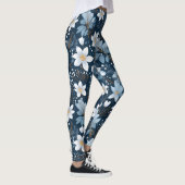 Leggings Motif des fleurs blanches d'hiver (Droite)