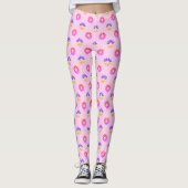 Leggings Motif des fleurs cardiaques (Devant)