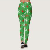 Leggings Motif des flocons rouges et verts (Dos)