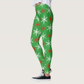 Leggings Motif des flocons rouges et verts (Gauche)